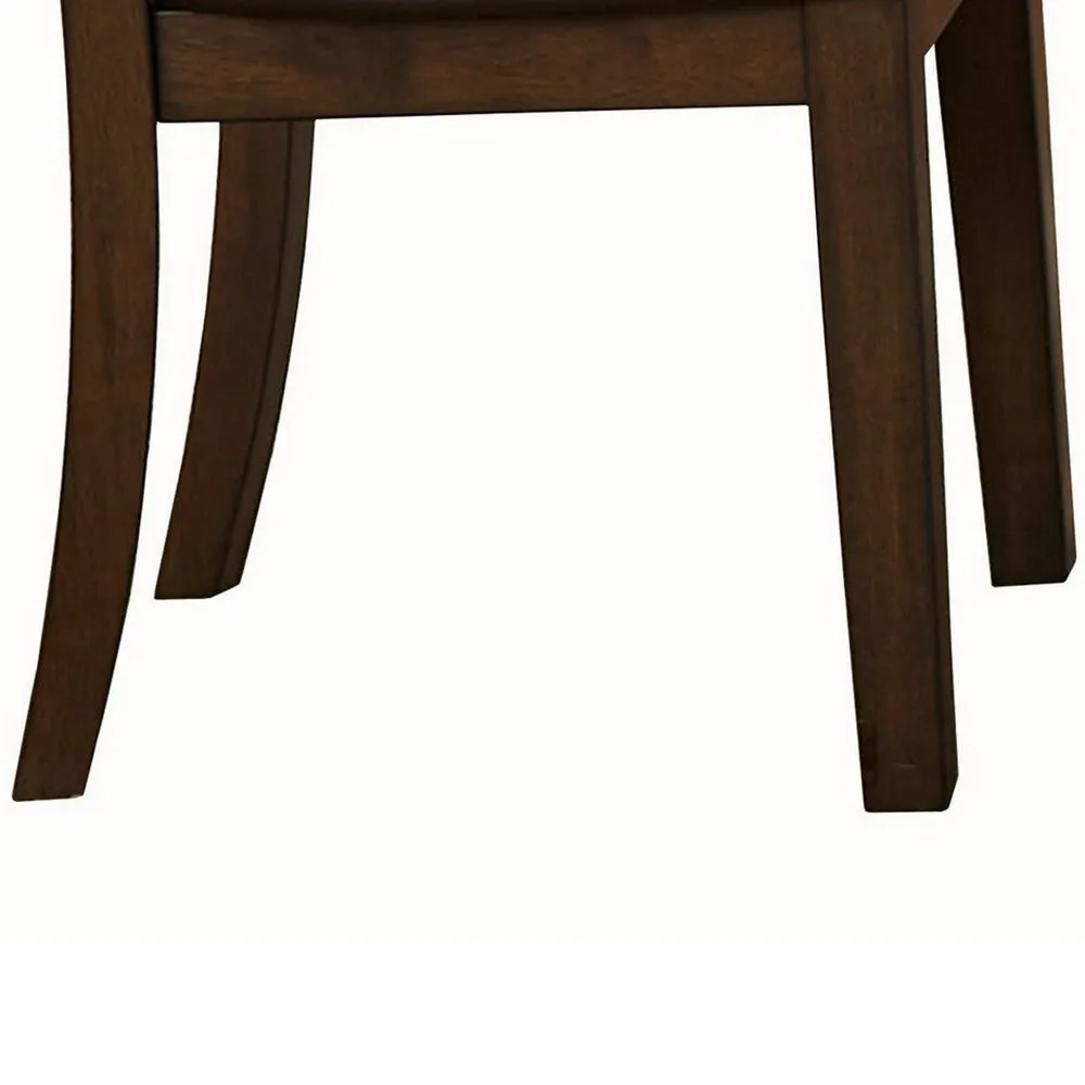 19" Padded Side Chair with Curved Backrest, Set of 2, Brown By Casagear Home