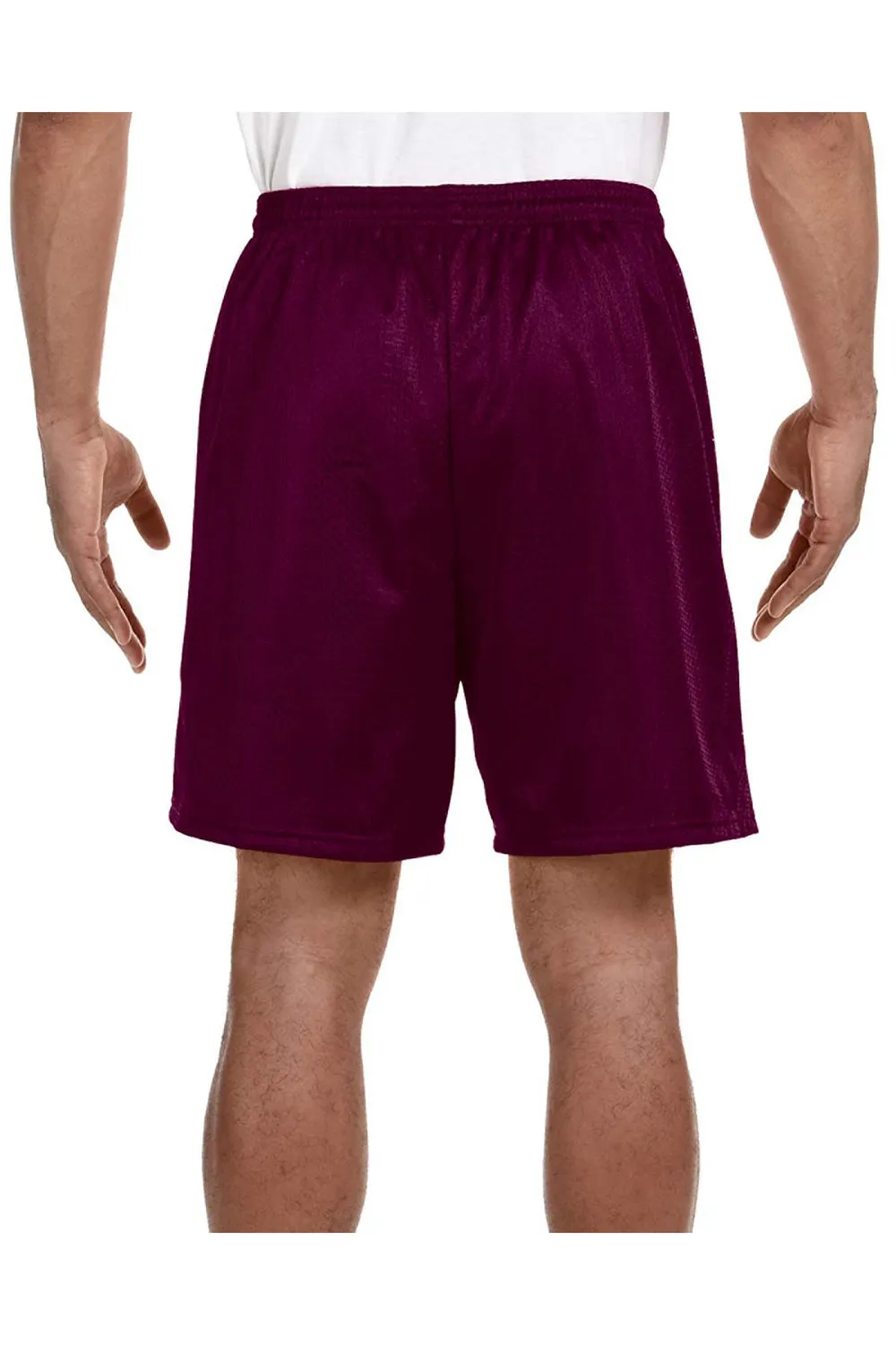 A4 Mens Moisture Wicking Mesh Shorts - Maroon