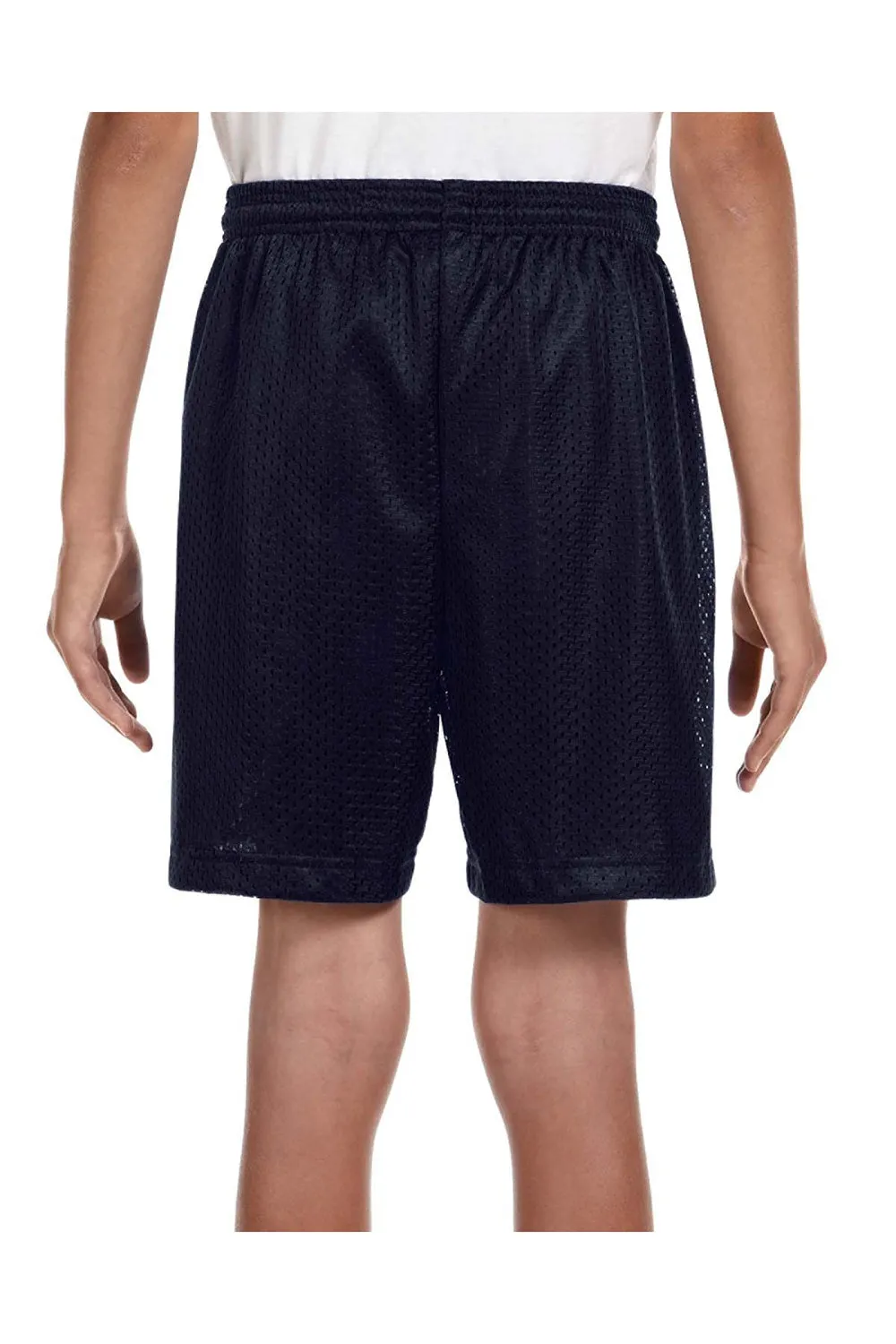 A4 Youth Moisture Wicking Mesh Shorts - Navy Blue