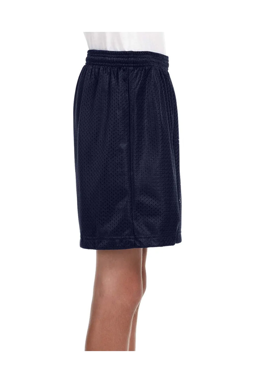 A4 Youth Moisture Wicking Mesh Shorts - Navy Blue