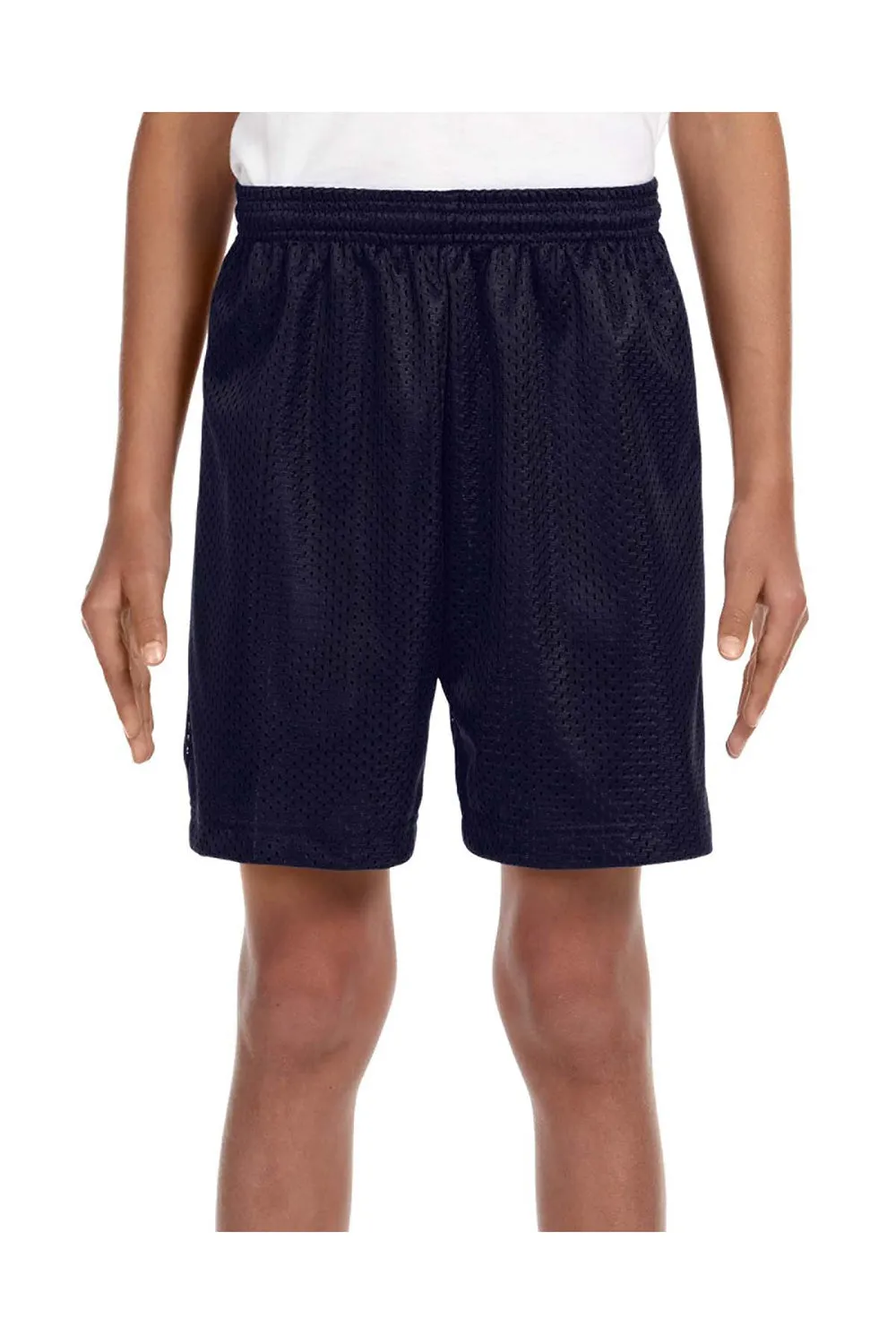 A4 Youth Moisture Wicking Mesh Shorts - Navy Blue