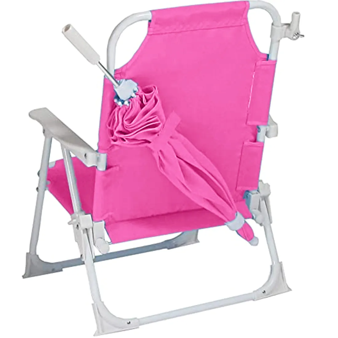 Babymoon Beach Lounge Chair with Umbrella Baby Photography Props - Pink