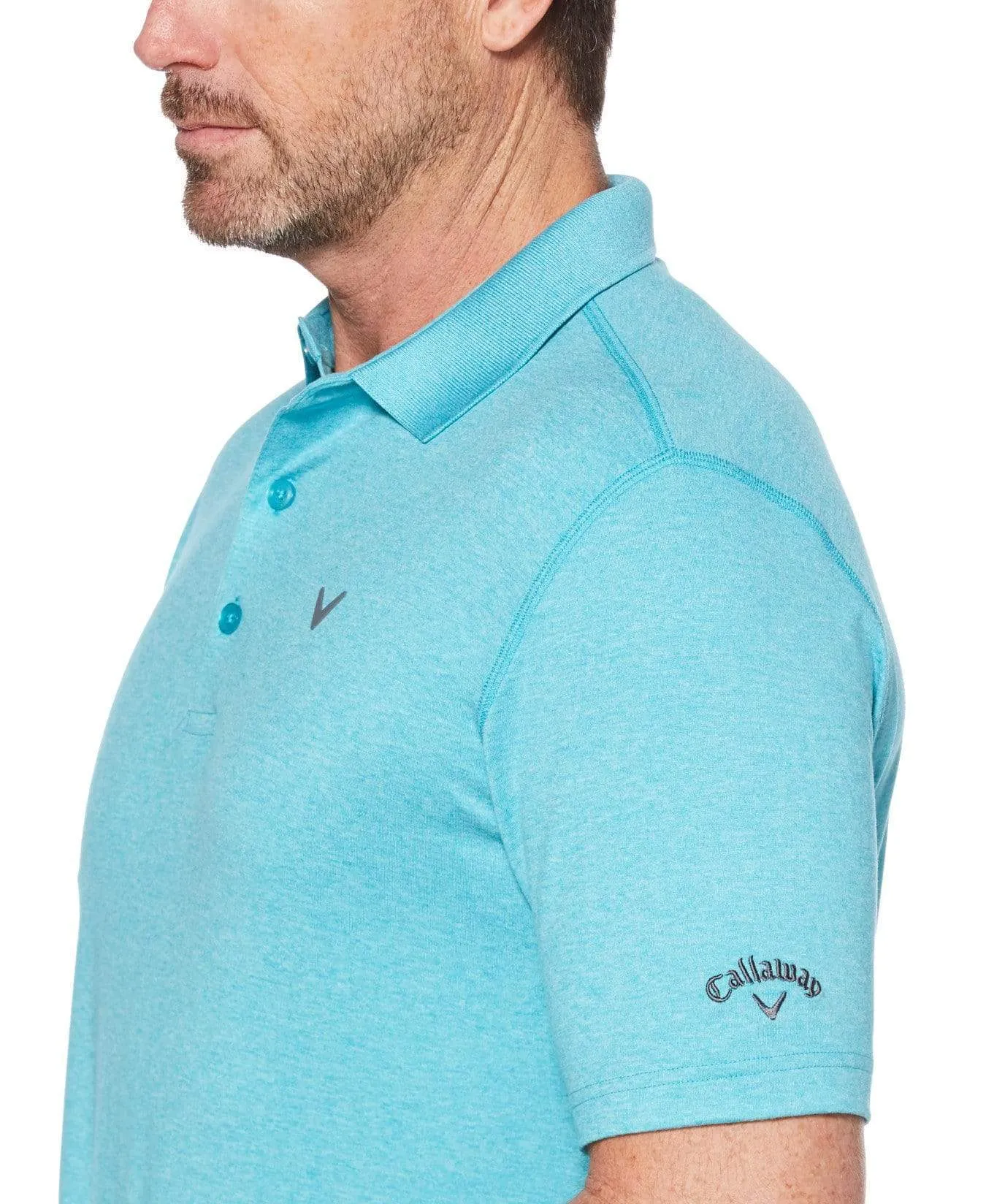 Big & Tall Cooling Heathered Polo With Chevron