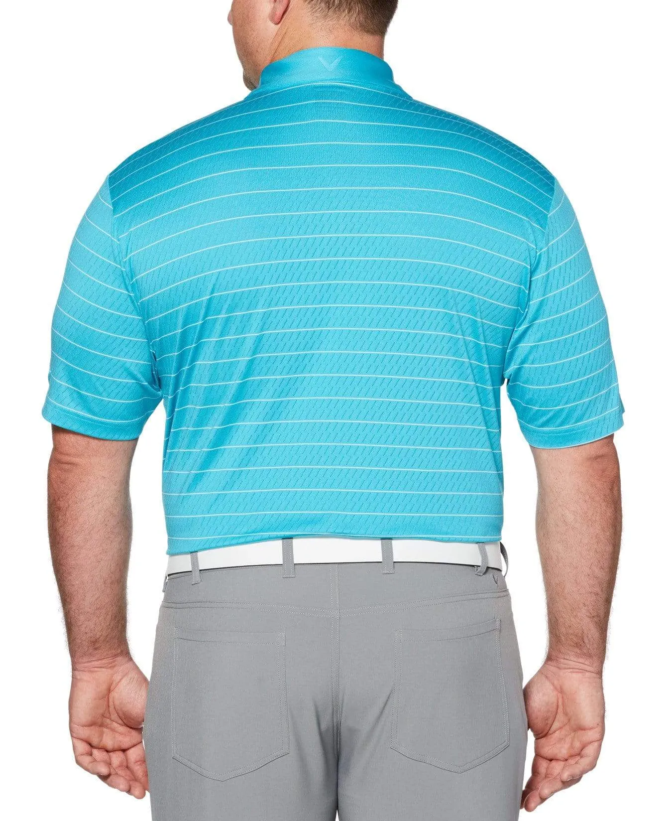 Big& Tall Core Ventilated Stripe Polo with Chevron