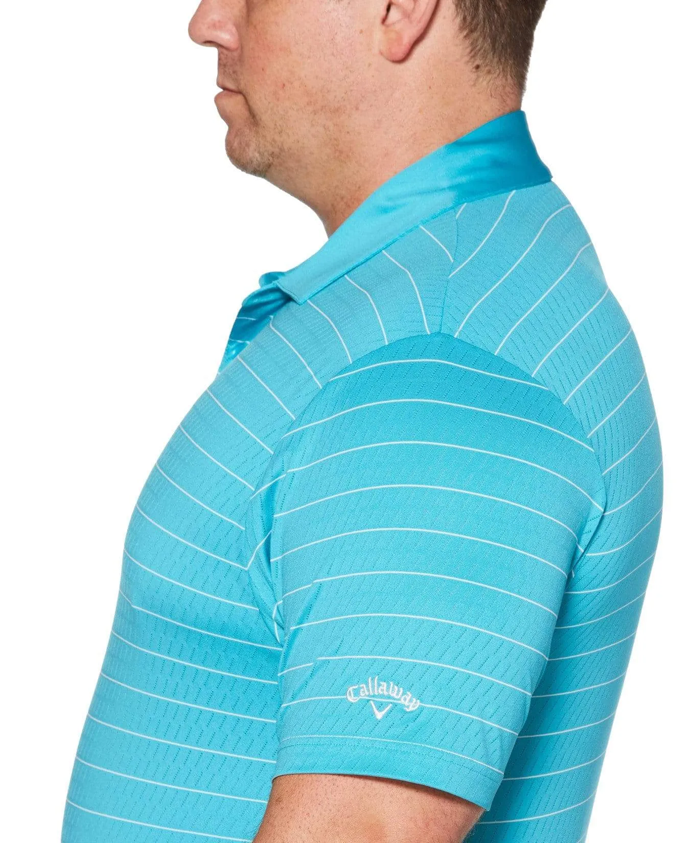 Big& Tall Core Ventilated Stripe Polo with Chevron