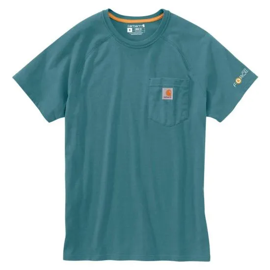 Carhartt Men's Force® Delmont Short Sleeve T-Shirt_Blue Spruce