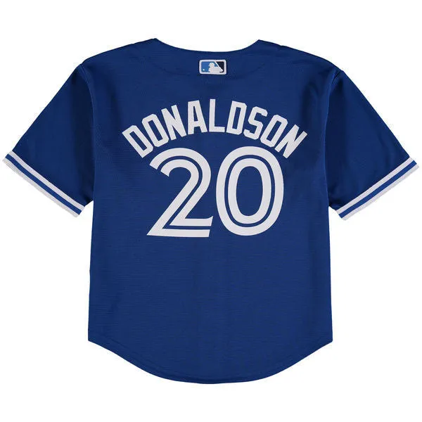 Child Toronto Blue Jays Josh Donaldson Majestic Alternate Royal Official Cool Base Player Jersey