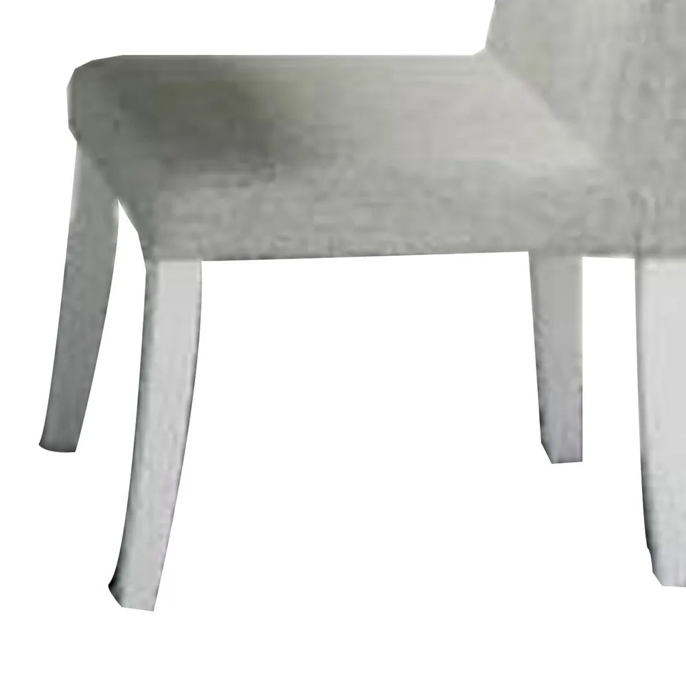 Cid Avi 16 Inch Dining Chair, Set of 2, White Fabric, Soft Cushions, Wood By Casagear Home