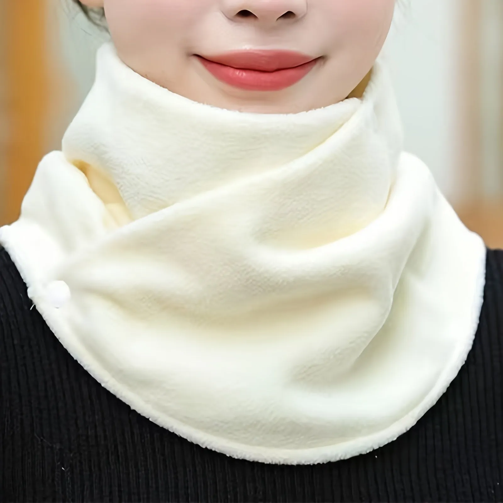 Elegant Windproof Neck Warmer: Chic Knit, Velvet-Lined for Ultimate Warmth & Style on Winter Nights