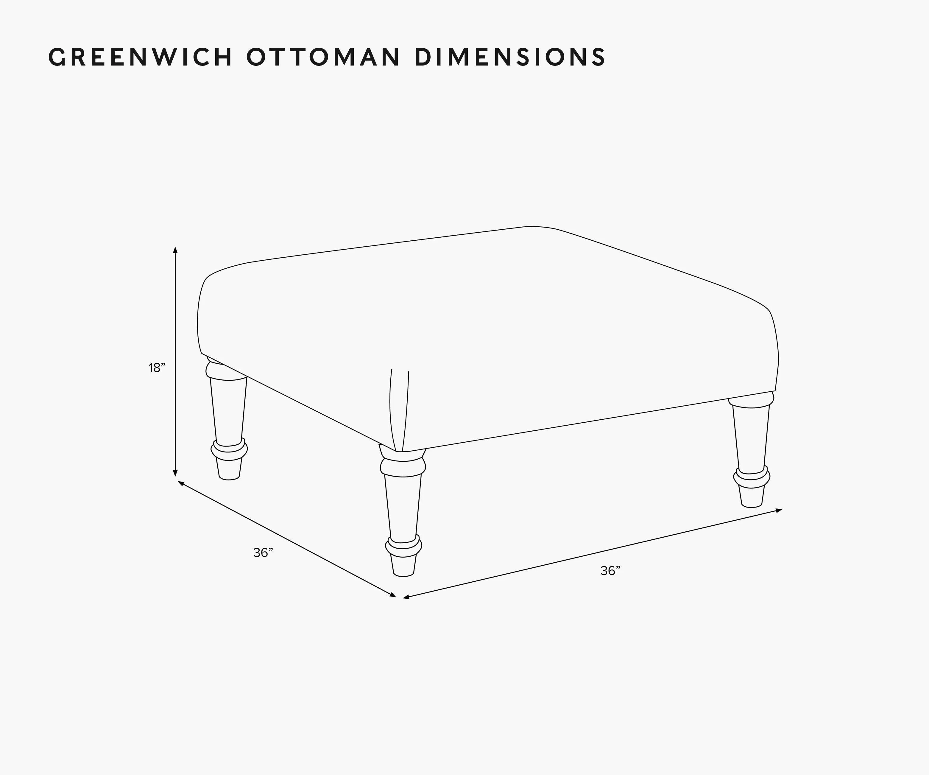 Greenwich Ottoman - Citrus Grove