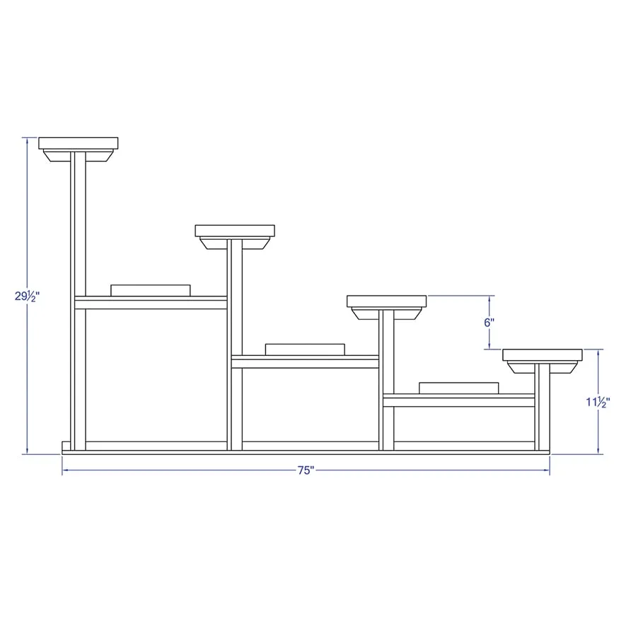 Jaypro Bleacher - 21 ft. (4 Row - Single Foot Plank) - All Aluminum (Powder Coated)