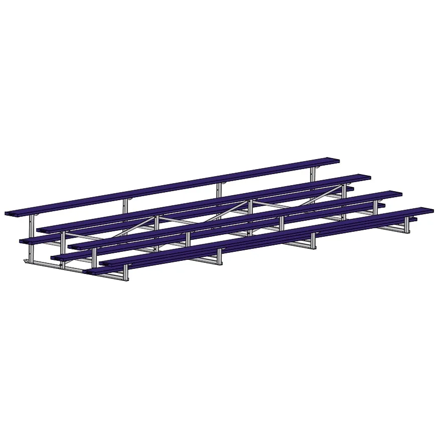 Jaypro Bleacher - 21 ft. (4 Row - Single Foot Plank) - All Aluminum (Powder Coated)