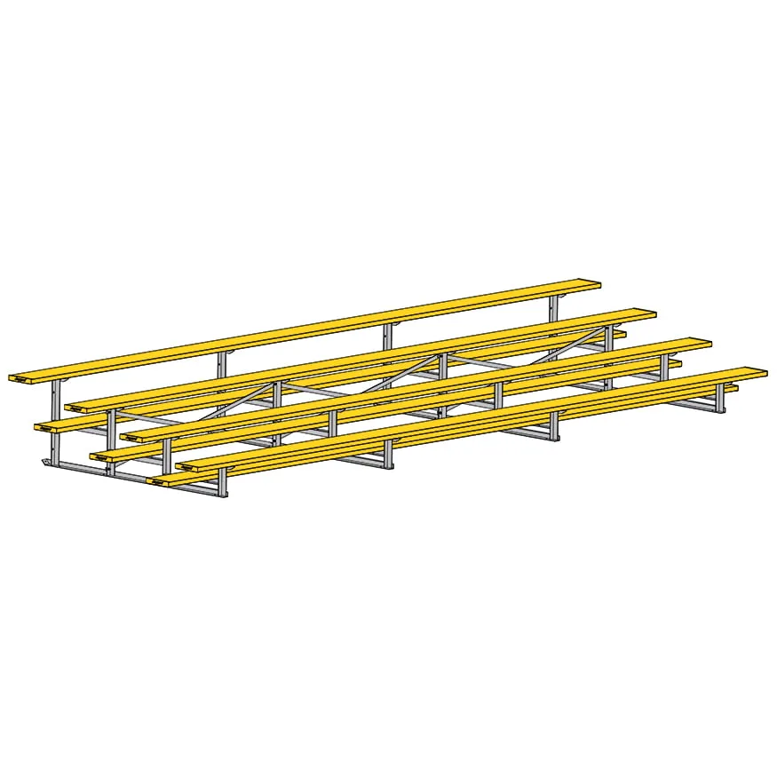 Jaypro Bleacher - 21 ft. (4 Row - Single Foot Plank) - All Aluminum (Powder Coated)