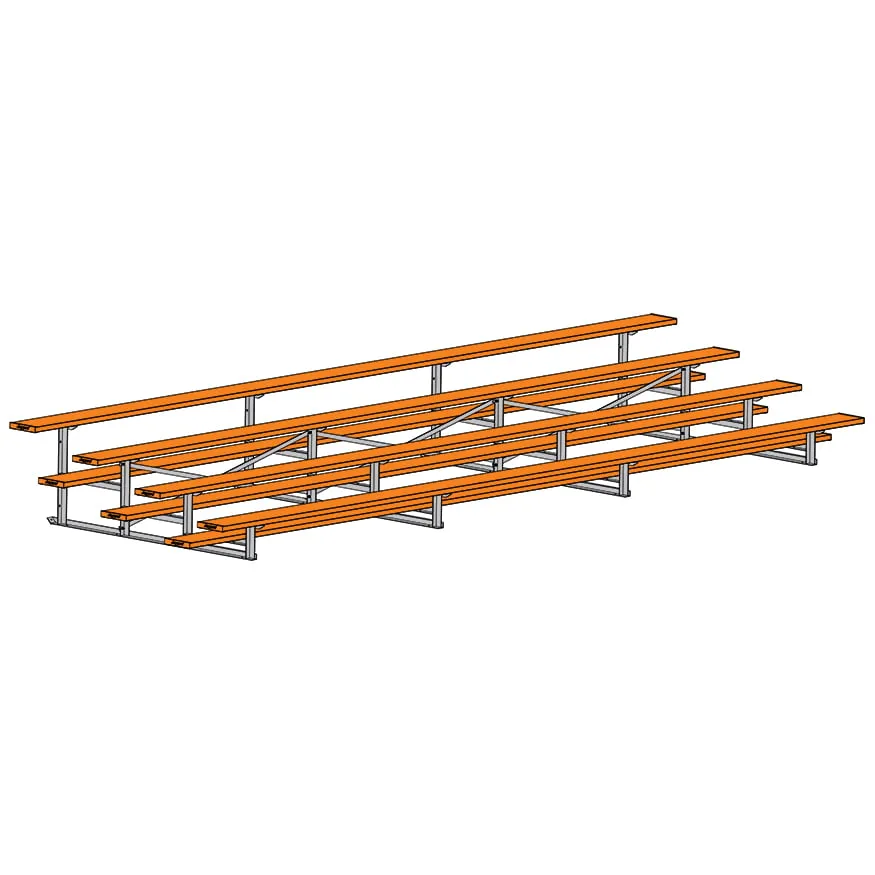 Jaypro Bleacher - 21 ft. (4 Row - Single Foot Plank) - All Aluminum (Powder Coated)