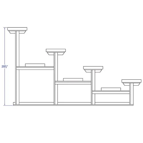 Jaypro Bleacher - 21 ft. (4 Row - Single Foot Plank) - All Aluminum