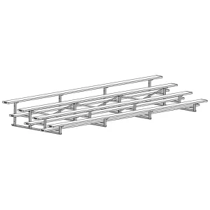 Jaypro Bleacher - 21 ft. (4 Row - Single Foot Plank) - All Aluminum