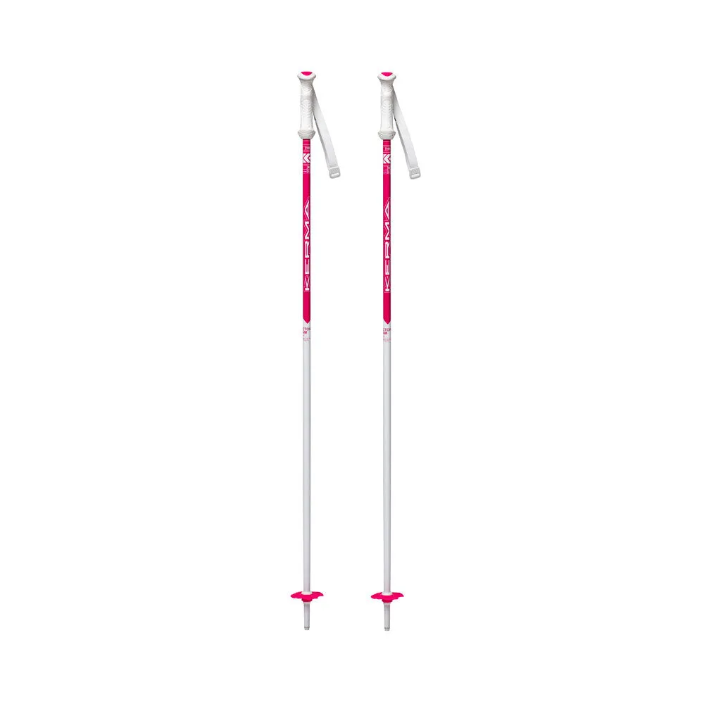 Kerma Vector Team Kid's Ski Poles - Pink/White