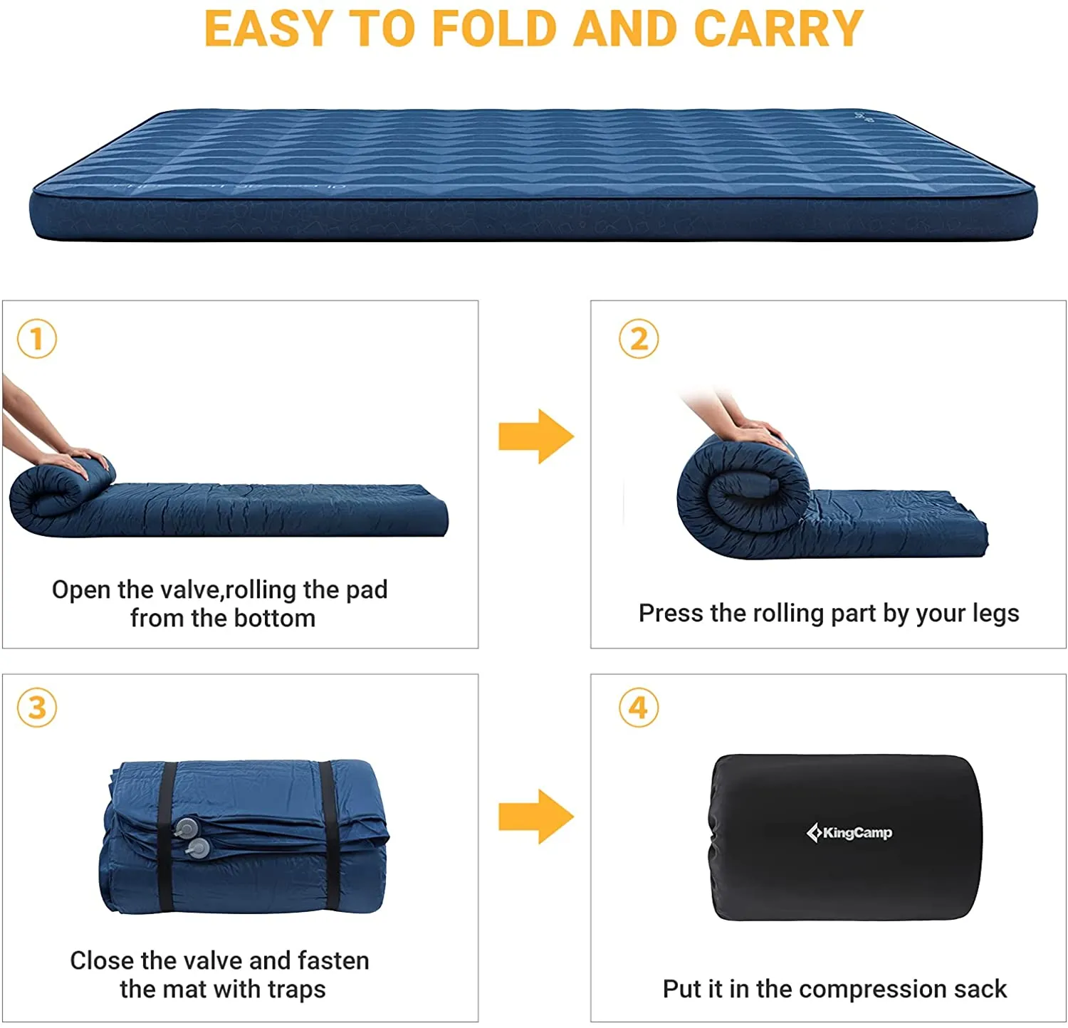 KingCamp 4 Inch Thick Self-Inflating Camping Pad