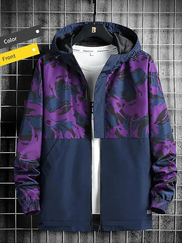 Men's Camo Print Hooded Waterproof Tactical Jacket - SF1980