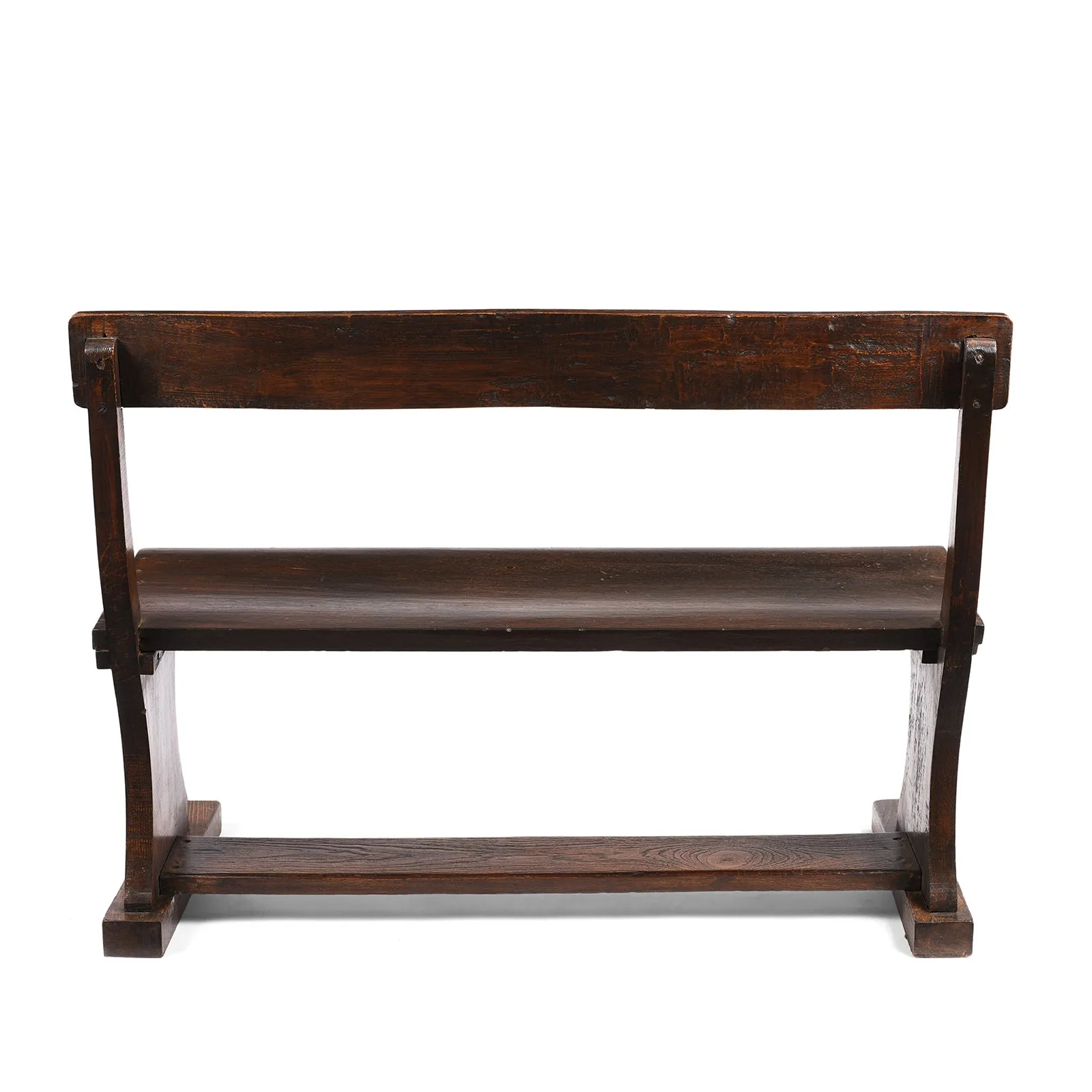 Old Indian Teak School Bench - Ca 1940